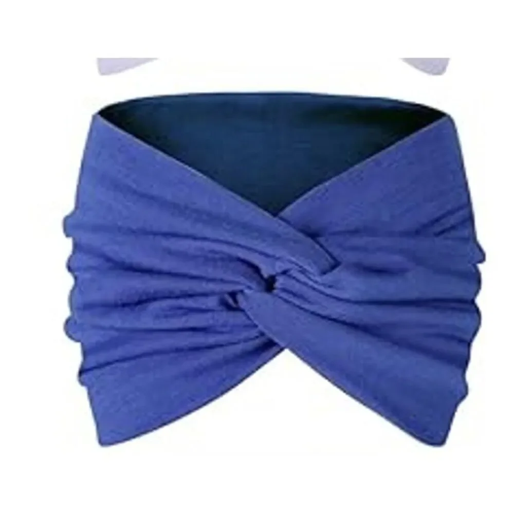 HeadBands Light Teal   Wide Large Turban Boho Cloth Hairband Twisted Knot Yoga